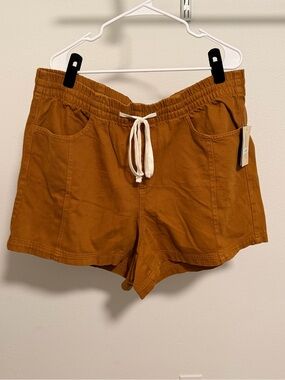 Universal High-Waist Drawstring Shorts in Rust Brown